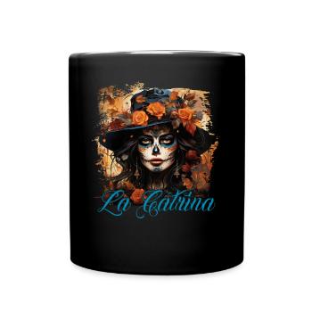 La Catrina Cool Dia De Los Muertos Design - Full Colour Mug - black - Front