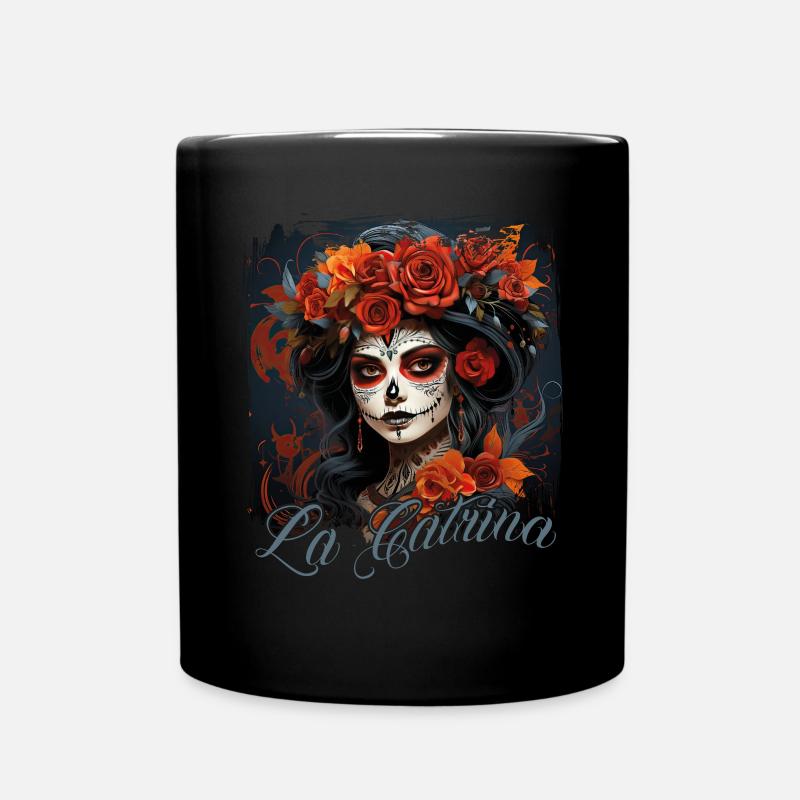 La Catrina Cooles Dia De Los Muertos Design - Tasse einfarbig - Schwarz