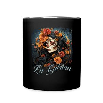 La Catrina Cool Dia De Los Muertos Design - Full Colour Mug - black - Front