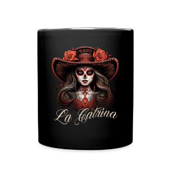 La Catrina Cool Dia De Los Muertos Design - Full Colour Mug - black - Front