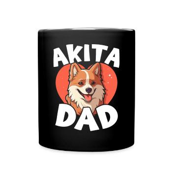Akita Dog Lover Japanese Pup Breed Pet Owner Puppy - Full Colour Mug - black - Front