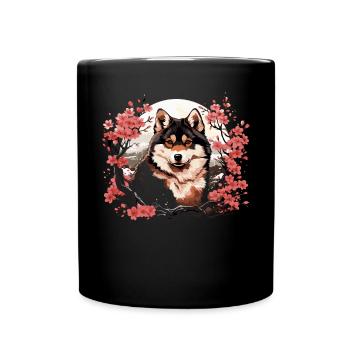 Akita Dog Lover Japanese Pup Breed Pet Owner Puppy - Full Colour Mug - black - Front