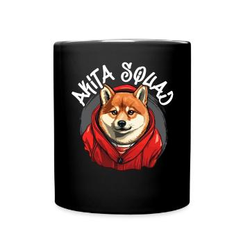 Akita Dog Lover Japanese Pup Breed Pet Owner Puppy - Full Colour Mug - black - Front