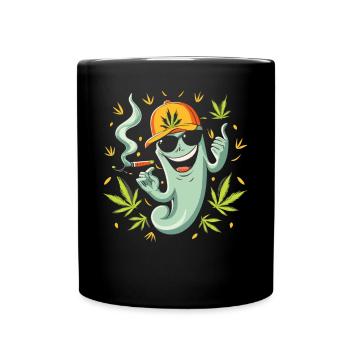 Stoned Ghost - Spaß mit dem Geist des Weed - Tasse einfarbig - Schwarz - Vorne