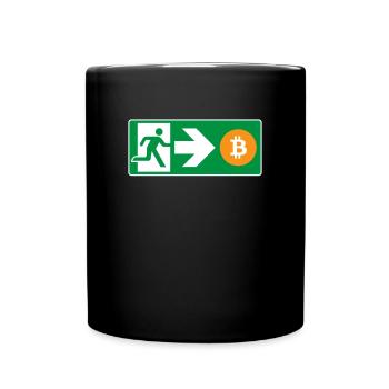 Emergency Exit Bitcoin Bitcoiner - Full Colour Mug - black - Front