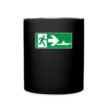 Notausgang Kajak - Tasse einfarbig - Schwarz - Vorne