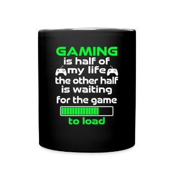 Le jeu, c’est la moitié de ma vie - Mug uni - noir - Devant