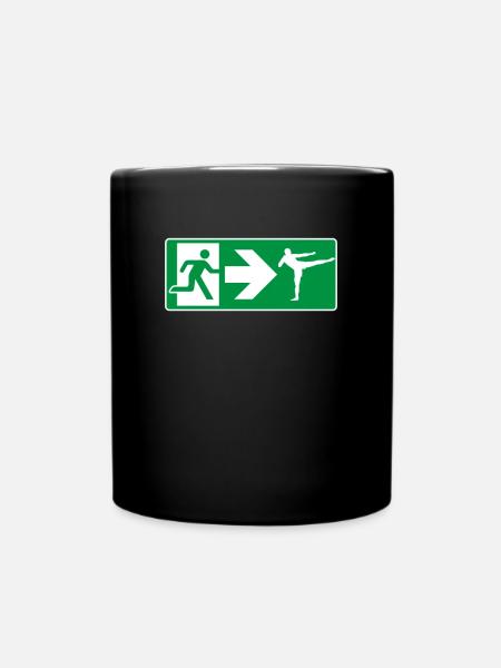 Notausgang Kickboxen Kickboxer - Tasse einfarbig - Schwarz