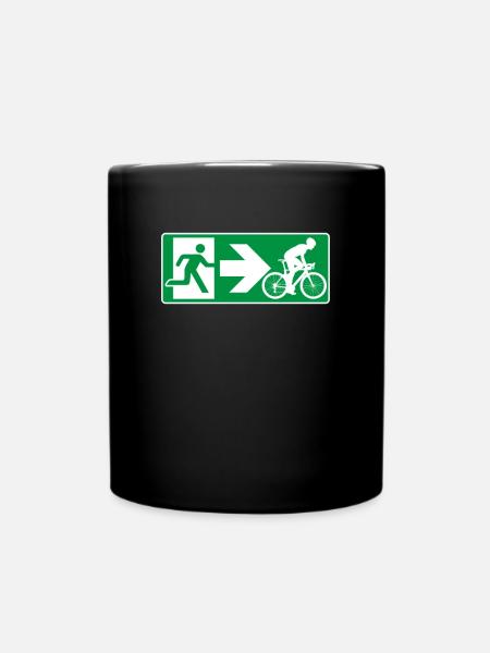 Notausgang Rennrad Radfahrer - Tasse einfarbig - Schwarz
