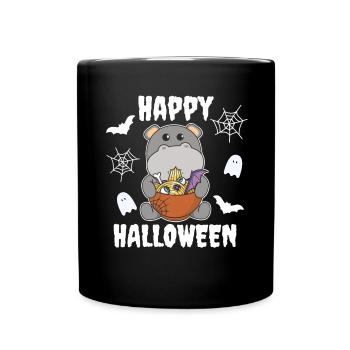Nouilles Nouilles japonaises Halloween Hippo Ramen - Mug uni - noir - Devant