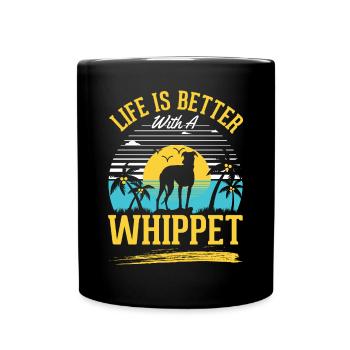 La vie est meilleure avec un whippet - Mug uni - noir - Devant