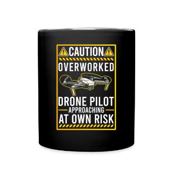 Attention: Revised Drone Pilot Drones - Full Colour Mug - black - Front