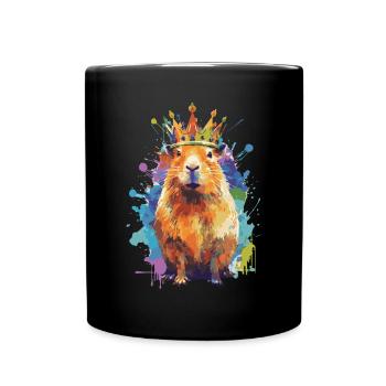 Capybara avec capybara couronne - Mug uni - noir - Devant