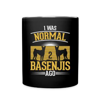 J’étais normal il y a 2 Basenjis - Mug uni - noir - Devant