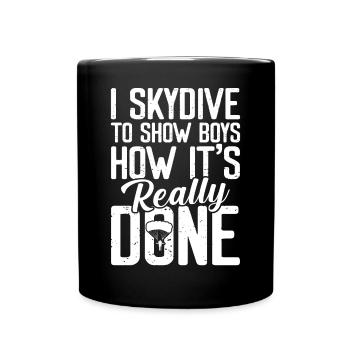 Skydiving - Tasse einfarbig - Schwarz - Vorne