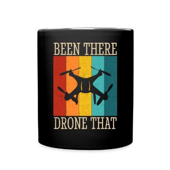 Drohne - Tasse einfarbig - Schwarz - Vorne