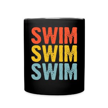 Schwimmen Schwimmer - Tasse einfarbig - Schwarz - Vorne