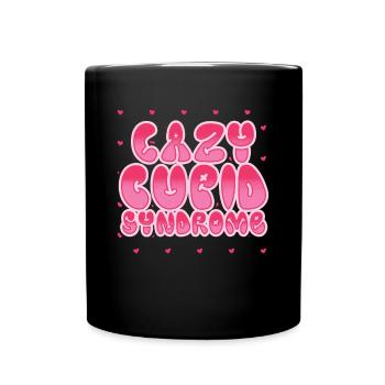 Retro Groovy 70's Valentine's Day Hearts Couple - Full Colour Mug - black - Front