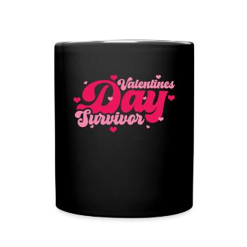Retro Groovy 70's Valentine's Day Hearts Couple - Full Colour Mug - black - Front