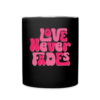 Retro Groovy 70's Valentine's Day Hearts Couple - Full Colour Mug - black - Front