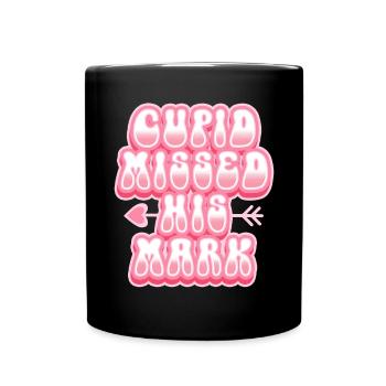 Retro Groovy 70's Valentine's Day Hearts Couple - Full Colour Mug - black - Front