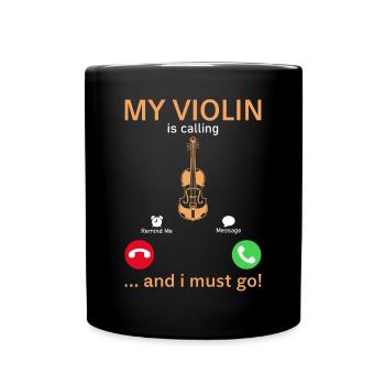 Mon violon appelle et je dois aller drôle de violon Lo - Mug uni - noir - Devant