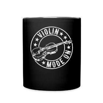 Mode violon sur violon instrument violon musicien V - Mug uni - noir - Devant