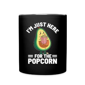 Movie Night Kids I'm Just Here For The Avocado Pop - Tasse einfarbig - Schwarz - Vorne