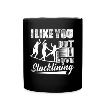 Slacklining I Love Slacklining - Full Colour Mug - black - Front
