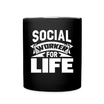 Social Worker Social Worker For Life - Full Colour Mug - black - Front