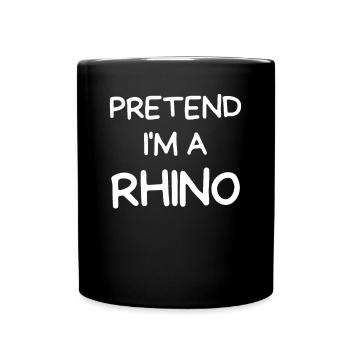Stell dir vor ich bin ein Nashorn Halloween - Tasse einfarbig - Schwarz - Vorne
