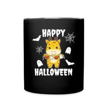 Girafe Joyeux costume fantôme de citrouille d’Halloween - Mug uni - noir - Devant