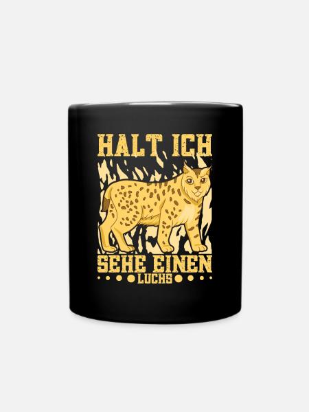 Luchs Katze Luchskostüm Wildkatze Luchsliebhaber - Tasse einfarbig - Schwarz
