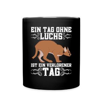Luchskostüm Wildkatze Luchs Luchsliebhaber - Tasse einfarbig - Schwarz - Vorne