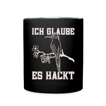 Buntspechtliebhaber Ornithologe Spechtfan - Tasse einfarbig - Schwarz - Vorne