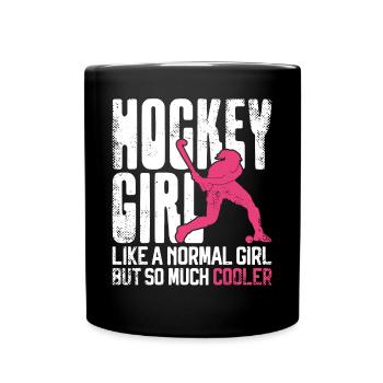Hockey sur gazon Fille de hockey comme une - Mug uni - noir - Devant