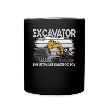 Excavator Sandpit - Full Colour Mug - black - Front