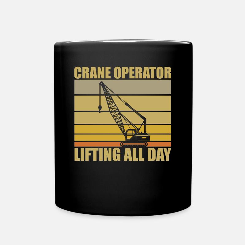 Kranführer Spruch - Tasse einfarbig - Schwarz