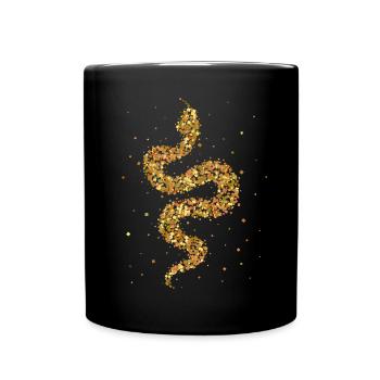Schlange Schlangen Terrarium Kornatter Natter - Tasse einfarbig - Schwarz - Vorne