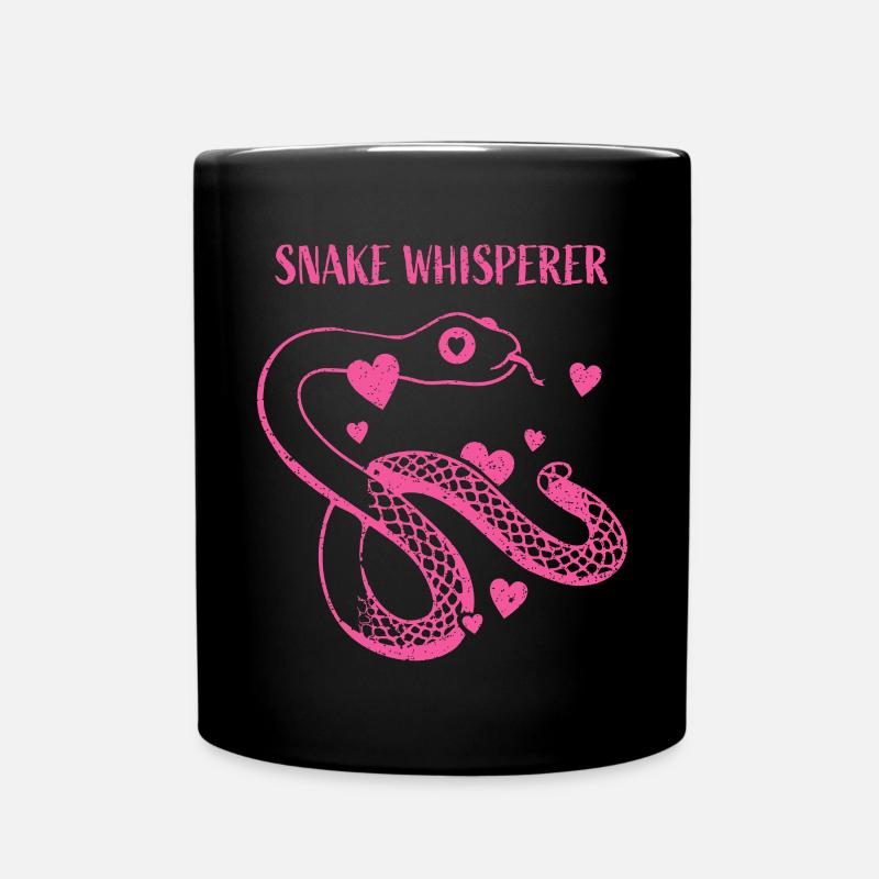 Snake Whisperer Snake Lovers - Full Colour Mug - black