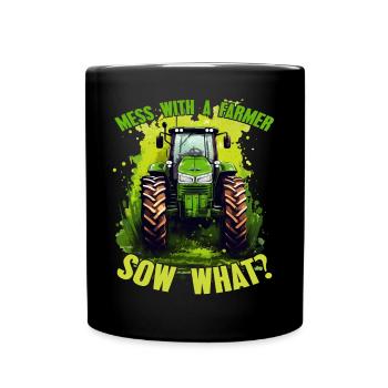Jouer avec une truie fermière quoi? Constructeur de tracteurs - Mug uni - noir - Devant
