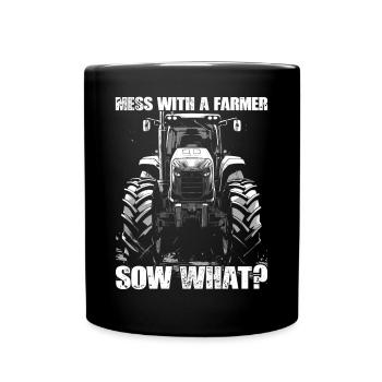 Jouer avec une truie fermière quoi? Constructeur de tracteurs - Mug uni - noir - Devant