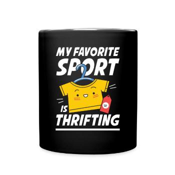 My Favorite Sport Is Thrifting für Sparsame - Tasse einfarbig - Schwarz - Vorne