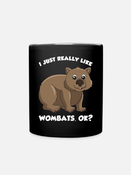 Wombat-Liebhaber - Tasse einfarbig - Schwarz