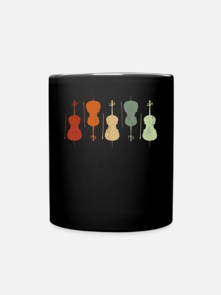 Cello Retro Cellospieler Instrument Musiker - Tasse einfarbig - Schwarz