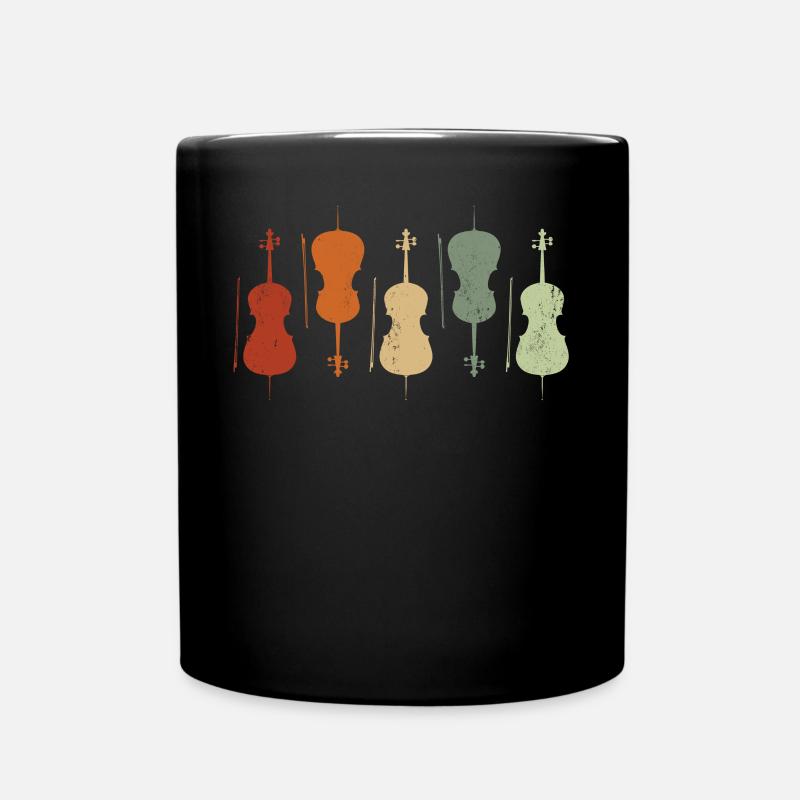 Cello Retro Cellospieler Instrument Musiker - Tasse einfarbig - Schwarz