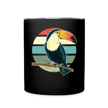 Toucan Wildlife Animal Bird Retro Vintage Toucan - Full Colour Mug - black - Front
