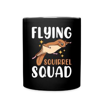 Fliegende Eichhörnchen-Truppe - Tasse einfarbig - Schwarz - Vorne