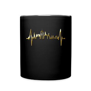 Augsburg Skyline Heartbeat Fan I Love Augsburger - Full Colour Mug - black - Front