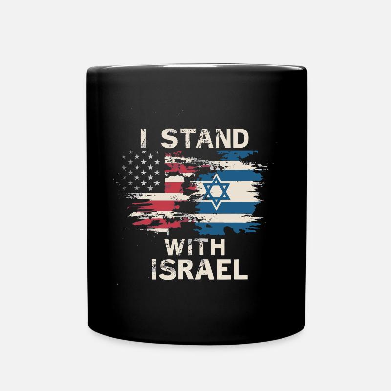 Ich stehe an der Seite Israels patriotisch - Tasse einfarbig - Schwarz